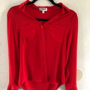 Red Express button up